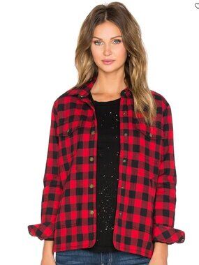 Current/Elliot Red Plaid Lined Jacket